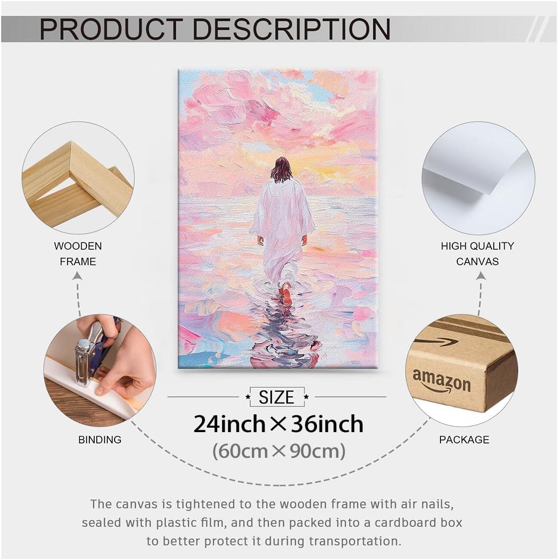 Our Review of the Jesus Walking On Water Pink Wall Art: Beauty & Quality