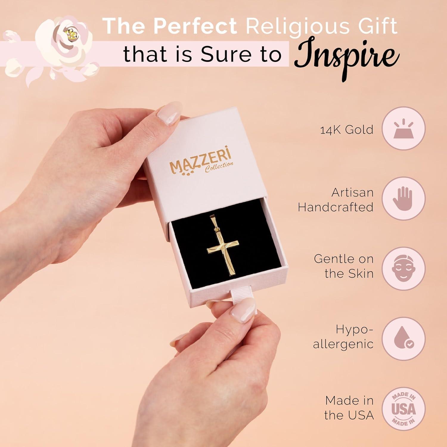 Why We Love the MAZZERI 14k Gold Cross Pendant for All
