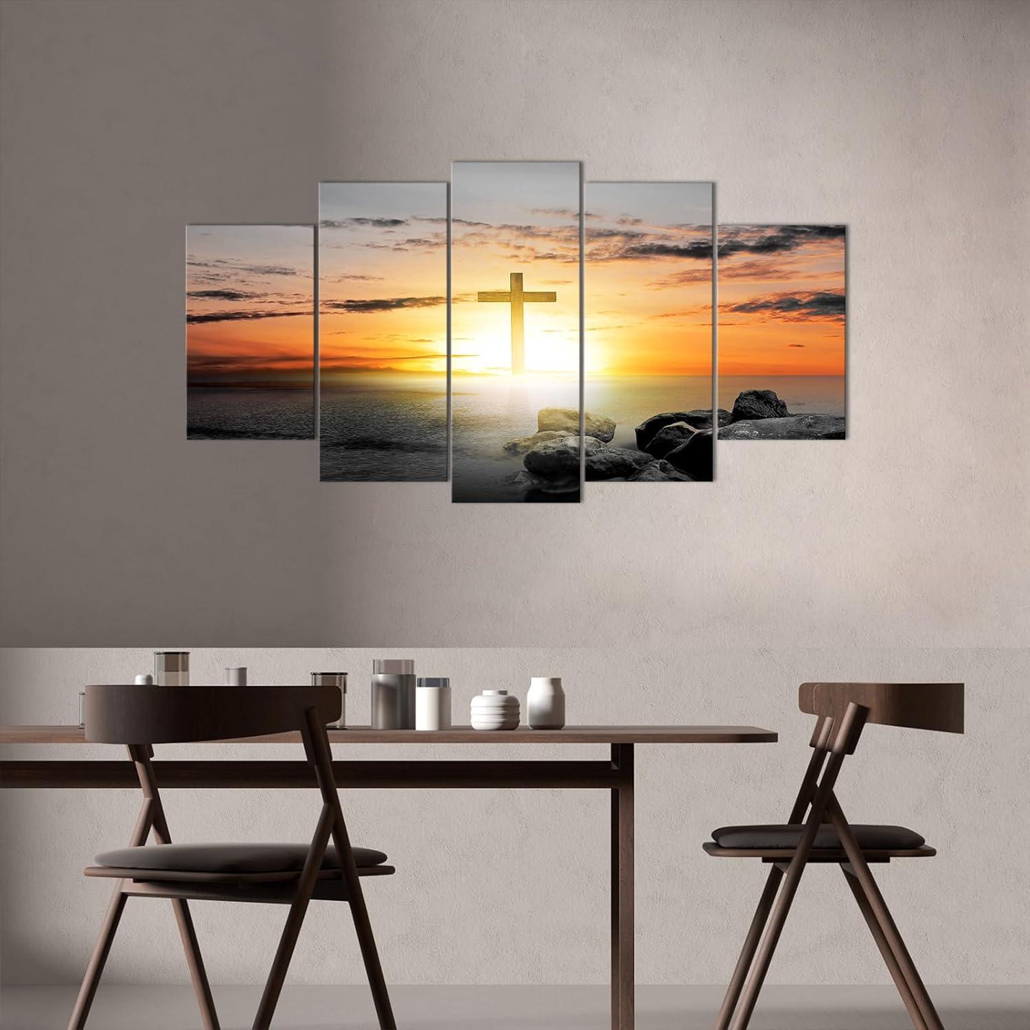 Our ⁤honest Review: Canvbay⁣ Christian Cross Sunset Ocean Canvas Artwork