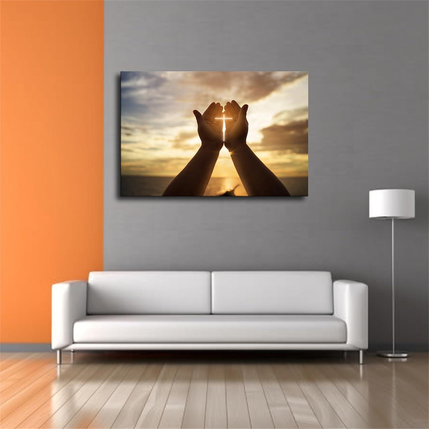 Why We Love the Church Jesus Praying Hands Canvas Wall Art