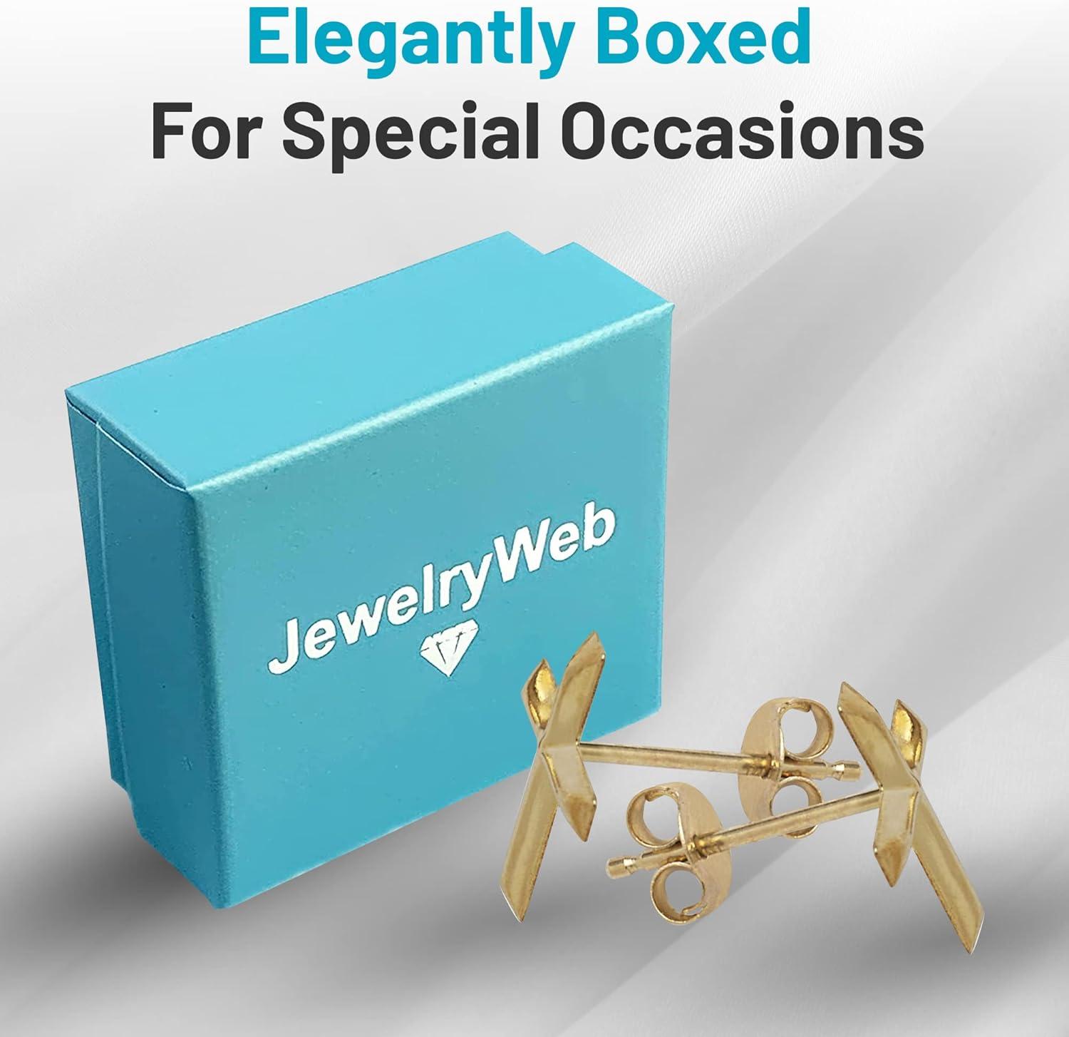 Our Honest Review:​ JewelryWeb 14K Gold Cross Earrings for Women