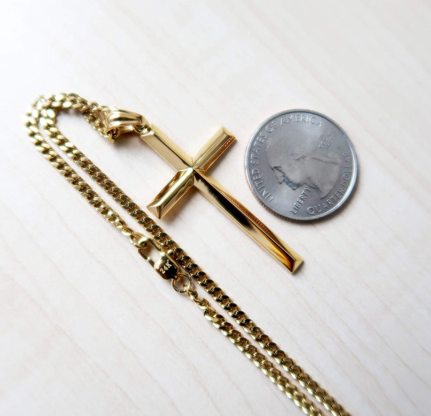 Our Review of the 24K Gold Cross pendant Necklace for Men