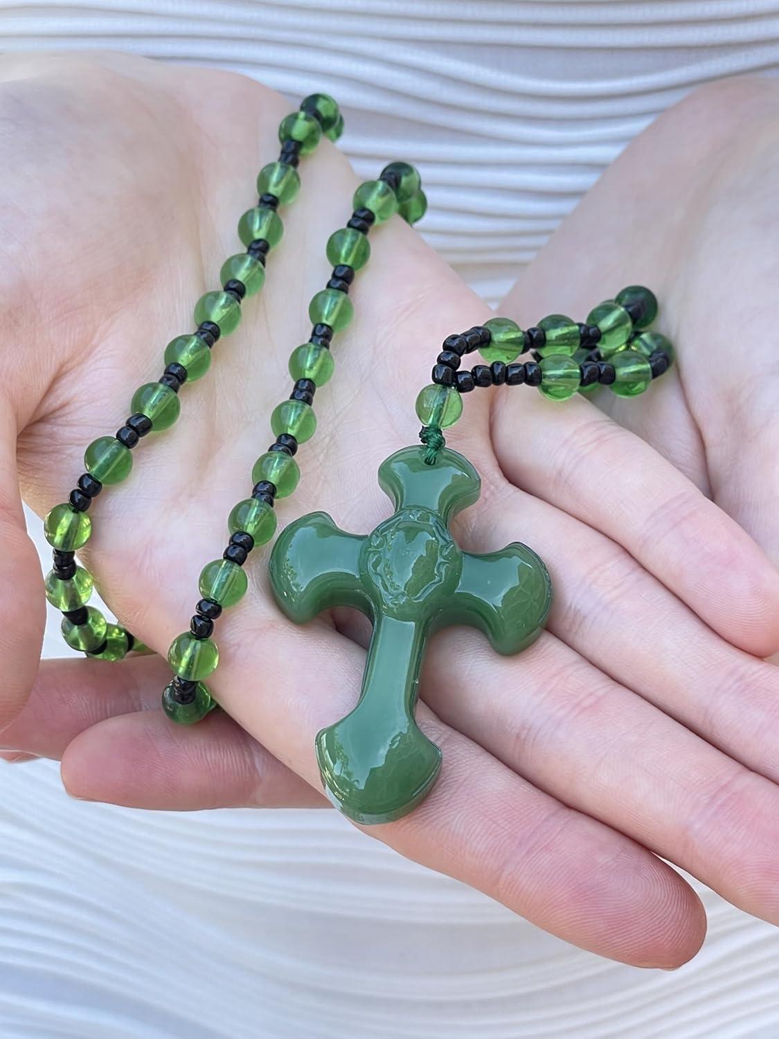 Our Honest⁣ Review of the Handmade Jade Cross⁣ rosary Necklace