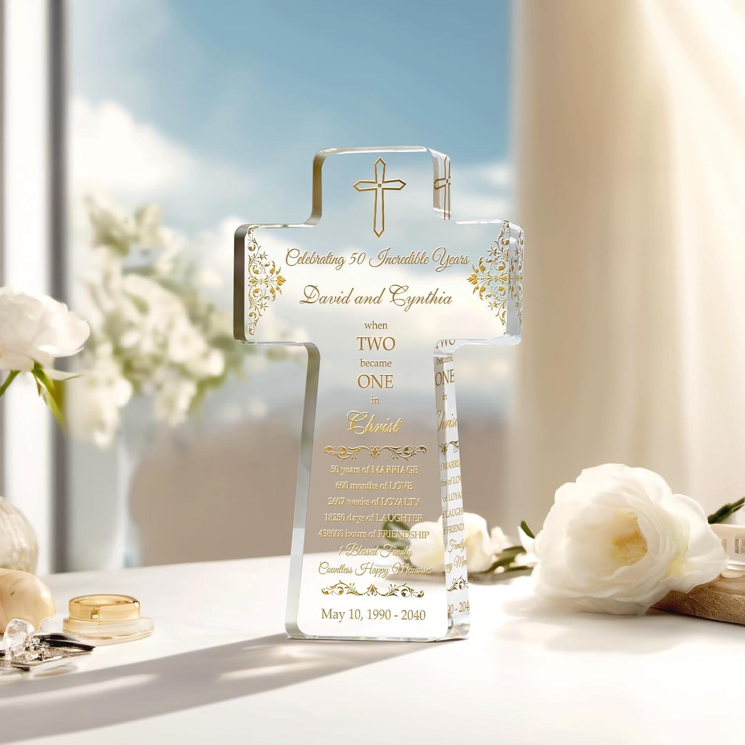 Our Review: Personalized Crystal Cross Gift for 50th Anniversaries