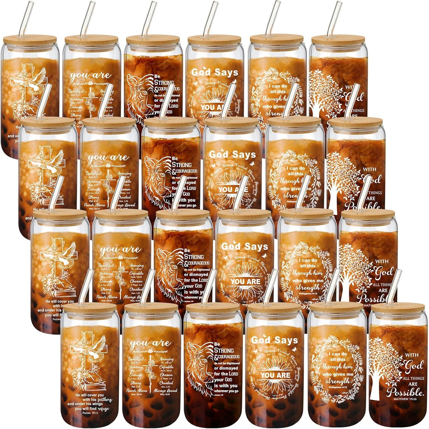 Our honest Review:‍ FillTouch ​24 Pcs Christian Drinking Jars set