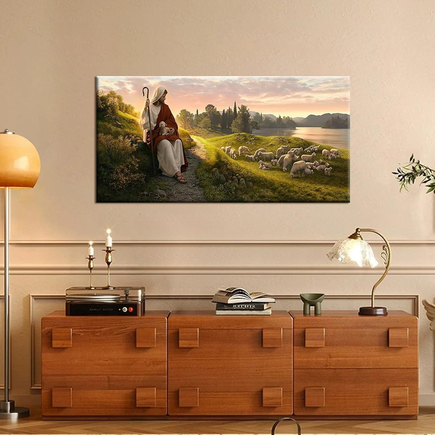 Our Review: SEVOJO Jesus Christ Shepherd ⁢Canvas⁢ Wall Art for Home