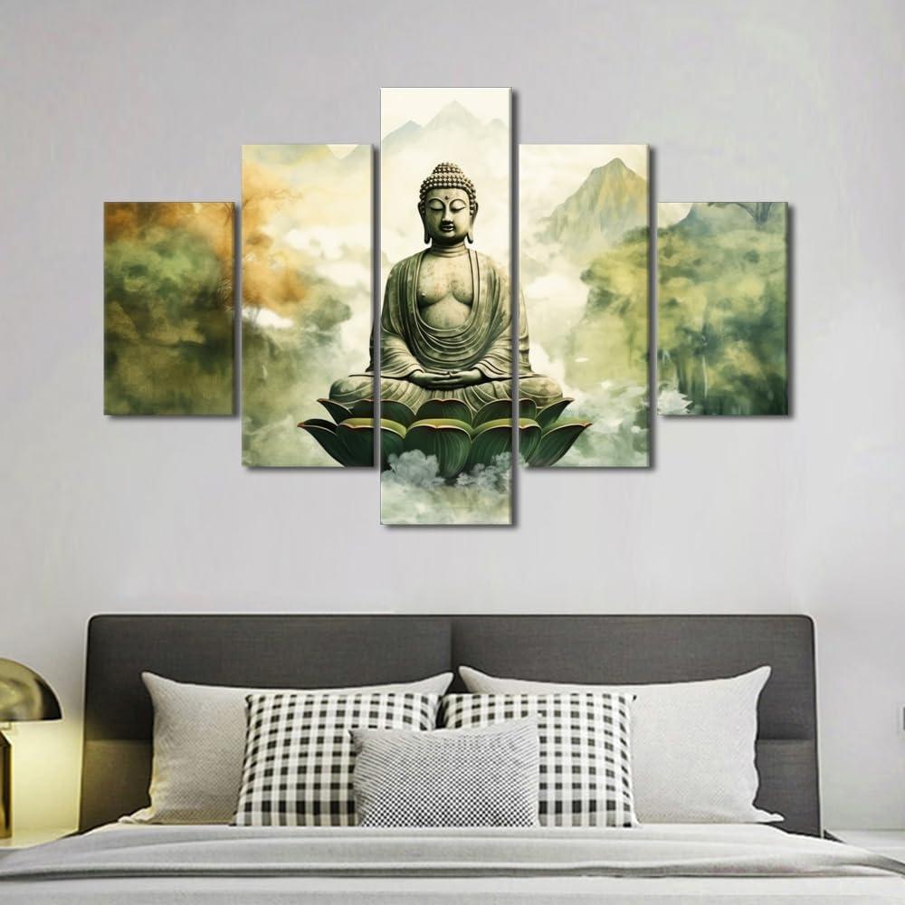 Our Review: ​5 Piece Buddha Canvas ‍Wall Art for Any Space