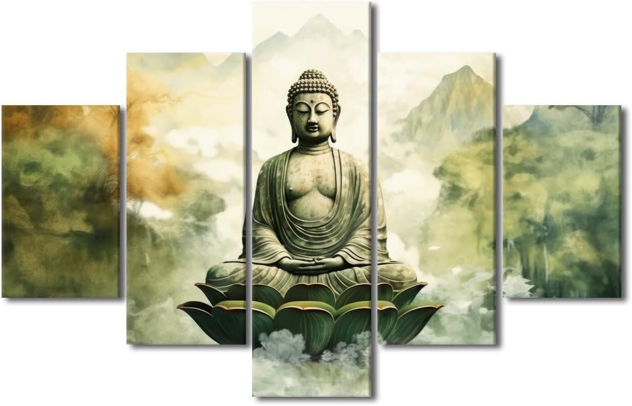 Our Review:‍ 5 ⁤Piece Buddha ⁤Canvas Wall Art for Any Space