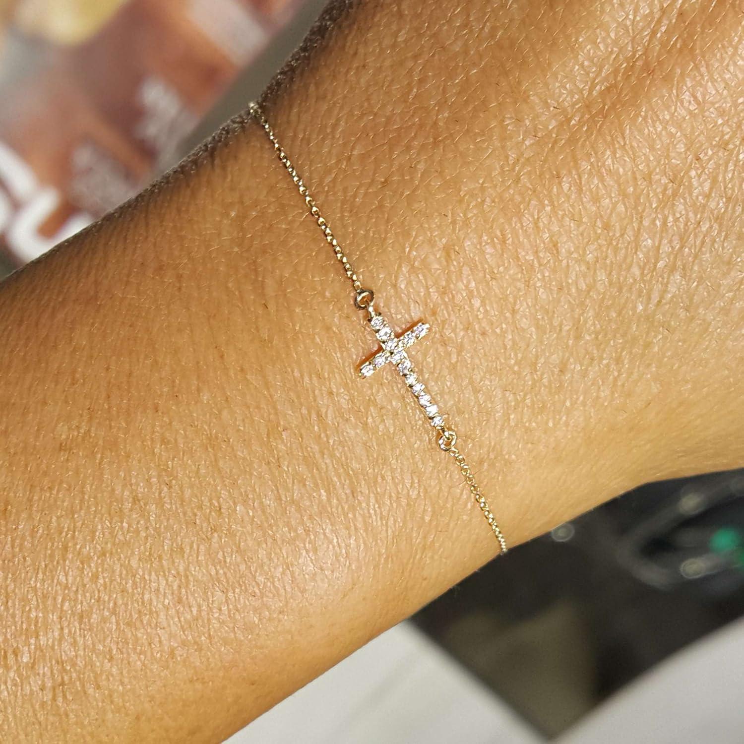 Our Review of the 14k Gold Diamond Tiny Cross Bracelet: Elegant & Meaningful Gift