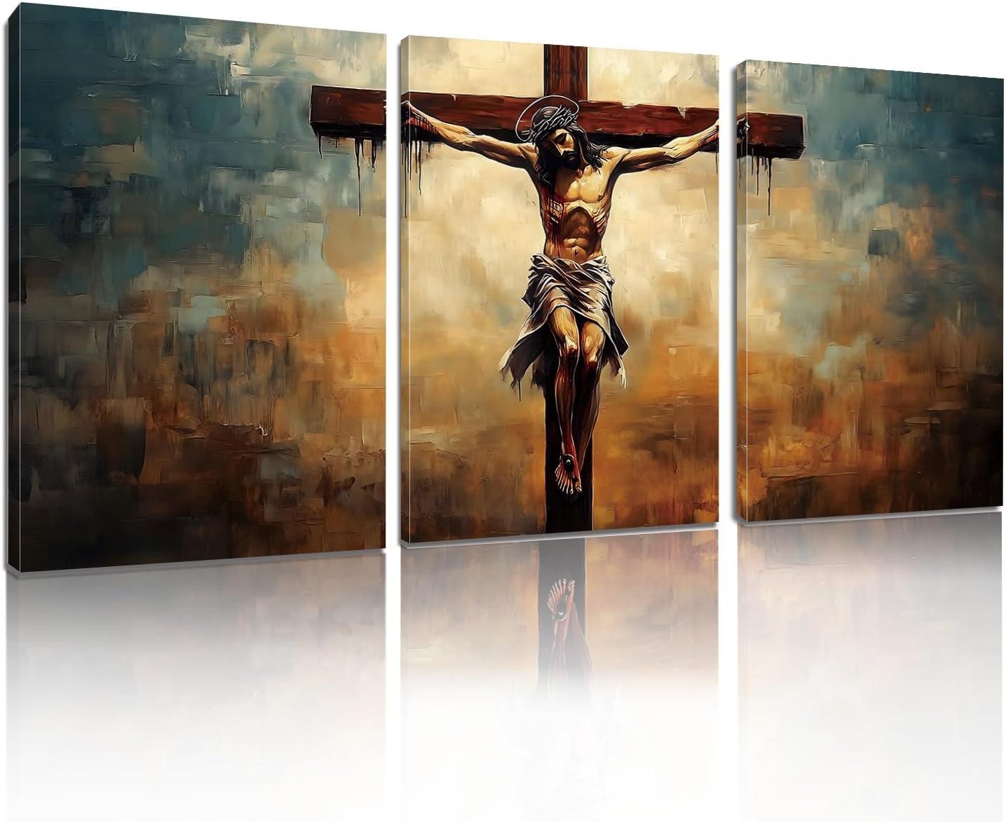 Our Honest Review: Sawjug Jesus Cross Canvas Wall Art Set