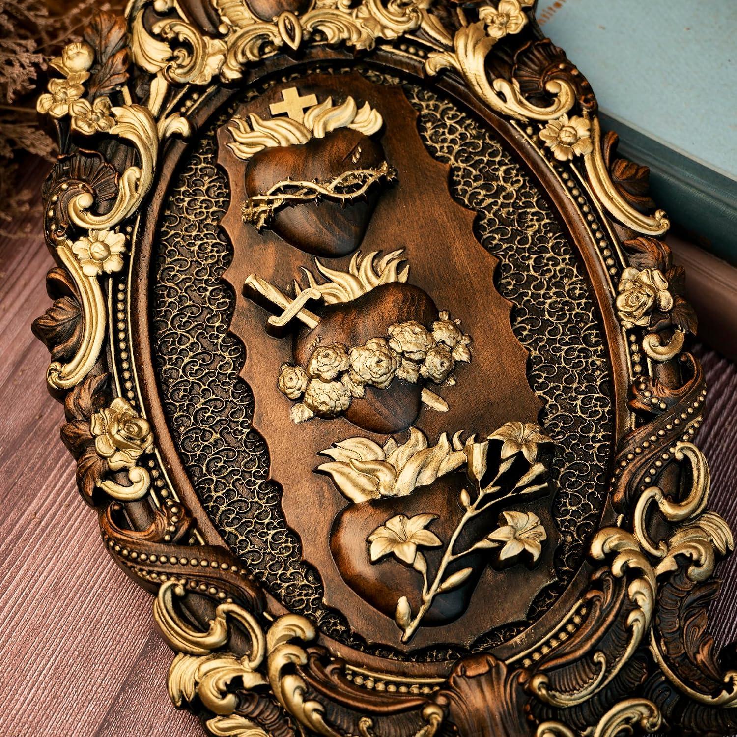 our Thoughts on the Handmade Wooden Three Sacred Hearts Wall Art