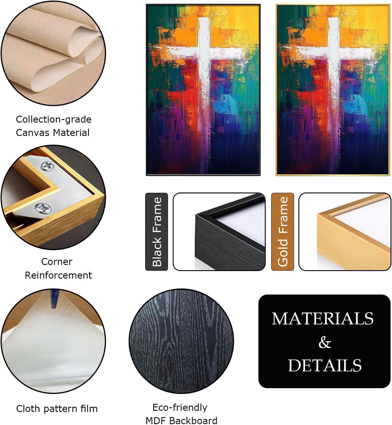 Why We Love This Colorful Abstract‌ Cross Canvas Wall Art