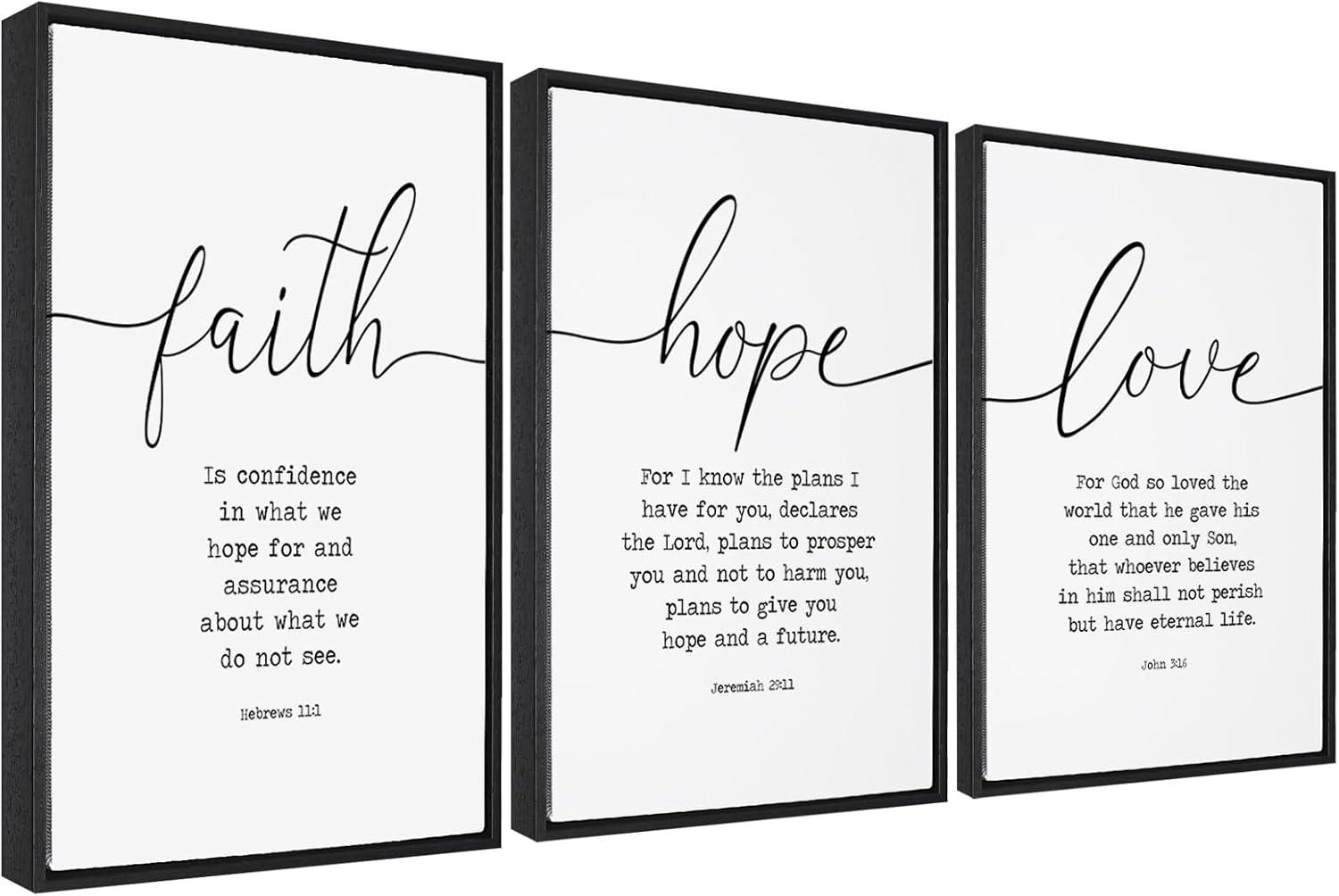 Why ‍We Love the Faith Hope and Love Canvas‌ Wall Art Set