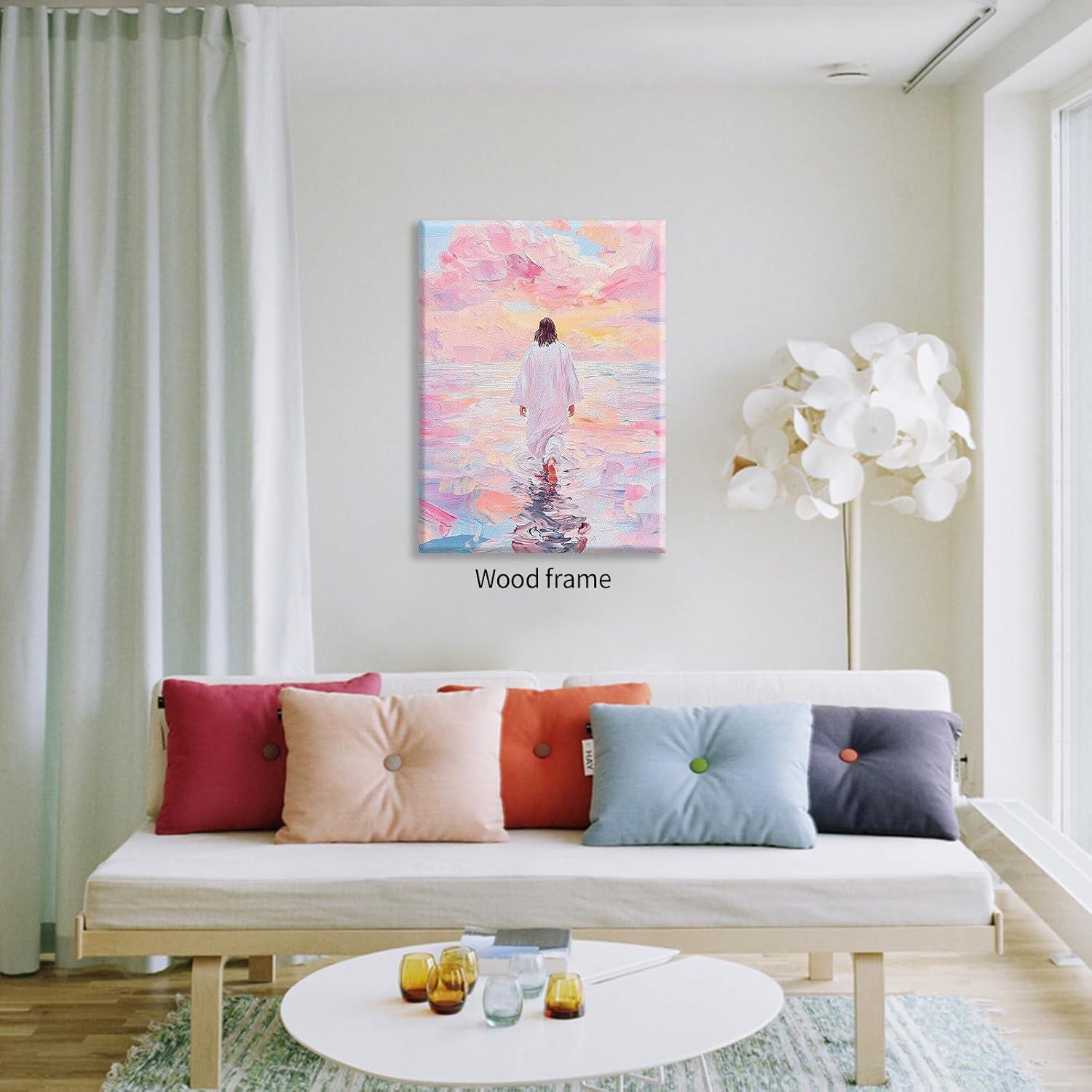 our Review of Jesus Walking On Water Pink Wall Art: Beauty & Quality