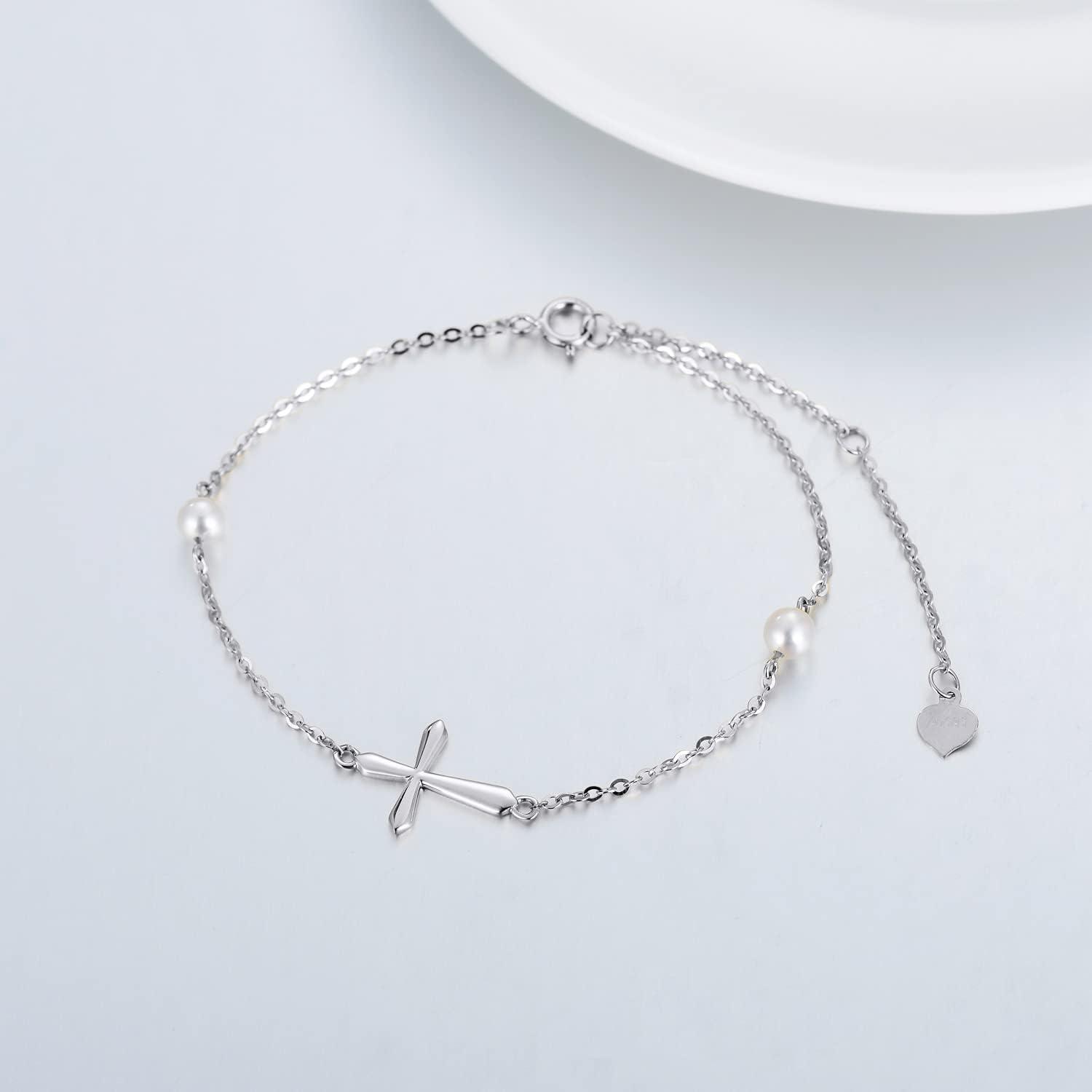 Why We Love the 14k Gold Cross Anklet with Real Pearls