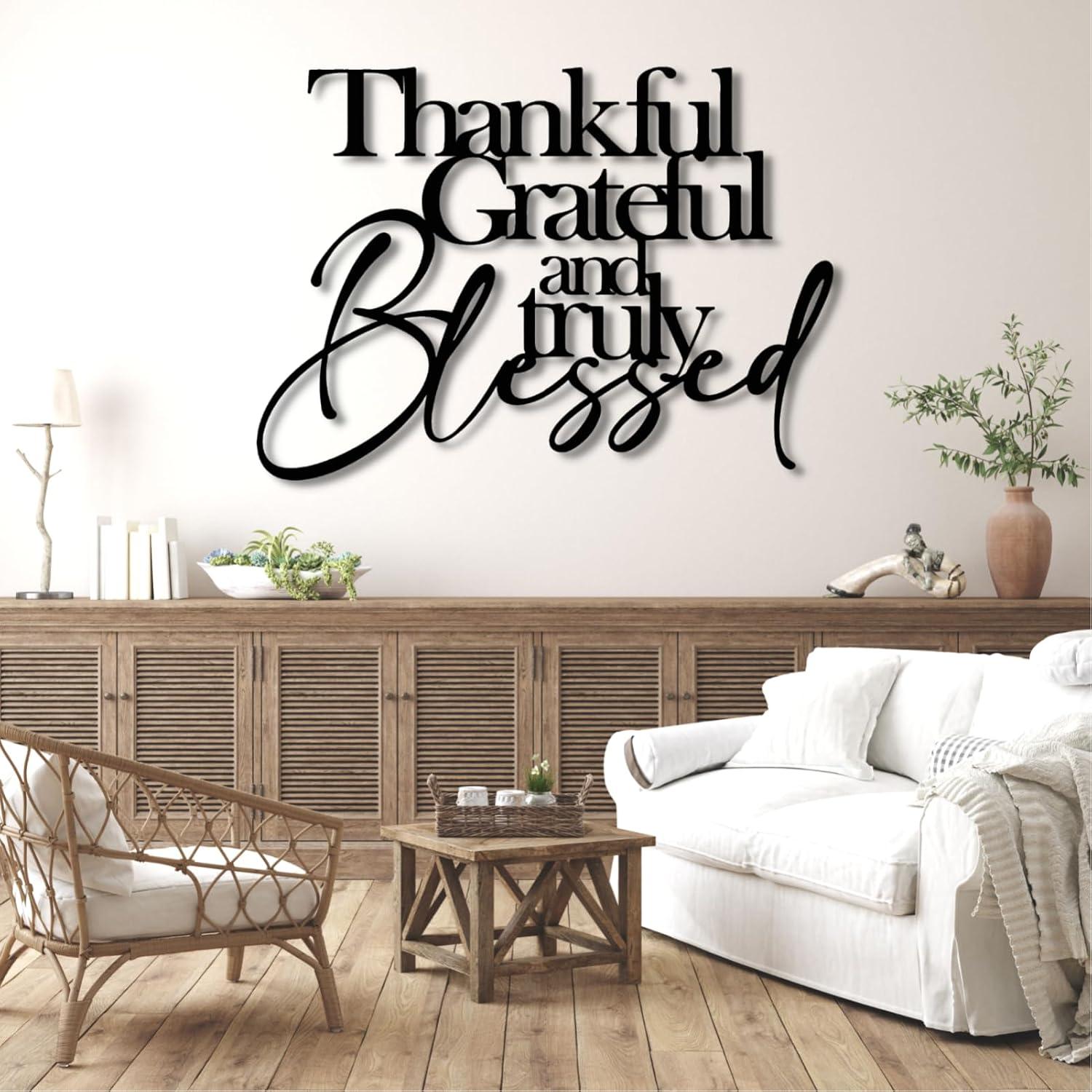 Our Review of Yemwot's Thankful, Grateful‌ & Blessed Metal Wall Decor