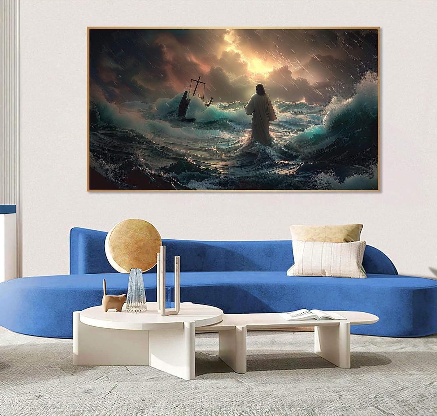 Our Review:‍ jesus ⁢Walking on ⁢Water Canvas Wall Art for Any Room