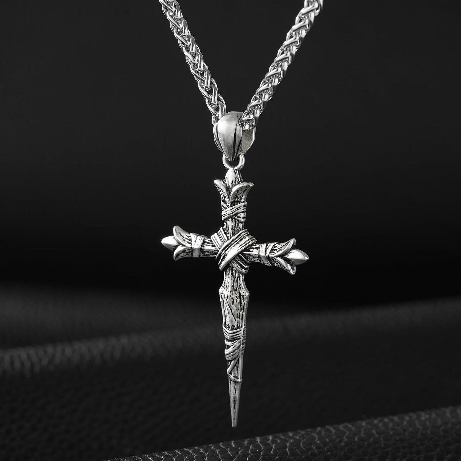 Our Review of the Vintage Oxidized Sterling Silver Cross Necklace for Men