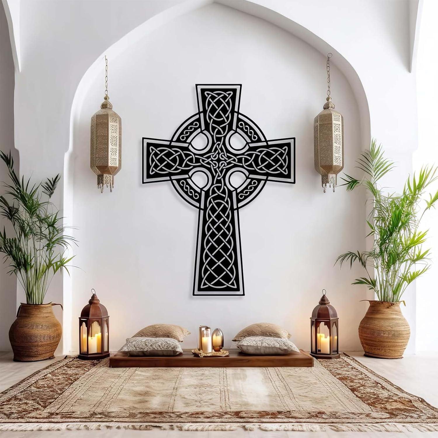 Our Review: ⁢Kewhush Celtic Cross ⁤Metal Wall Art for ⁣Home Decor