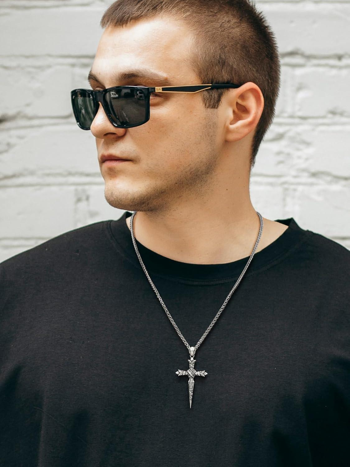 Our Review of the vintage Oxidized Sterling Silver Cross Necklace for Men