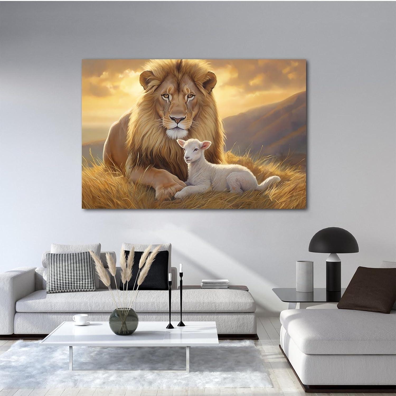 our Review of the Vintage Jesus Lion and Lamb Canvas‌ Print