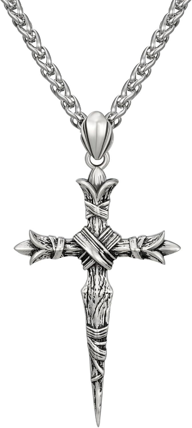 Our Review of the Vintage Oxidized Sterling Silver Cross Necklace for Men