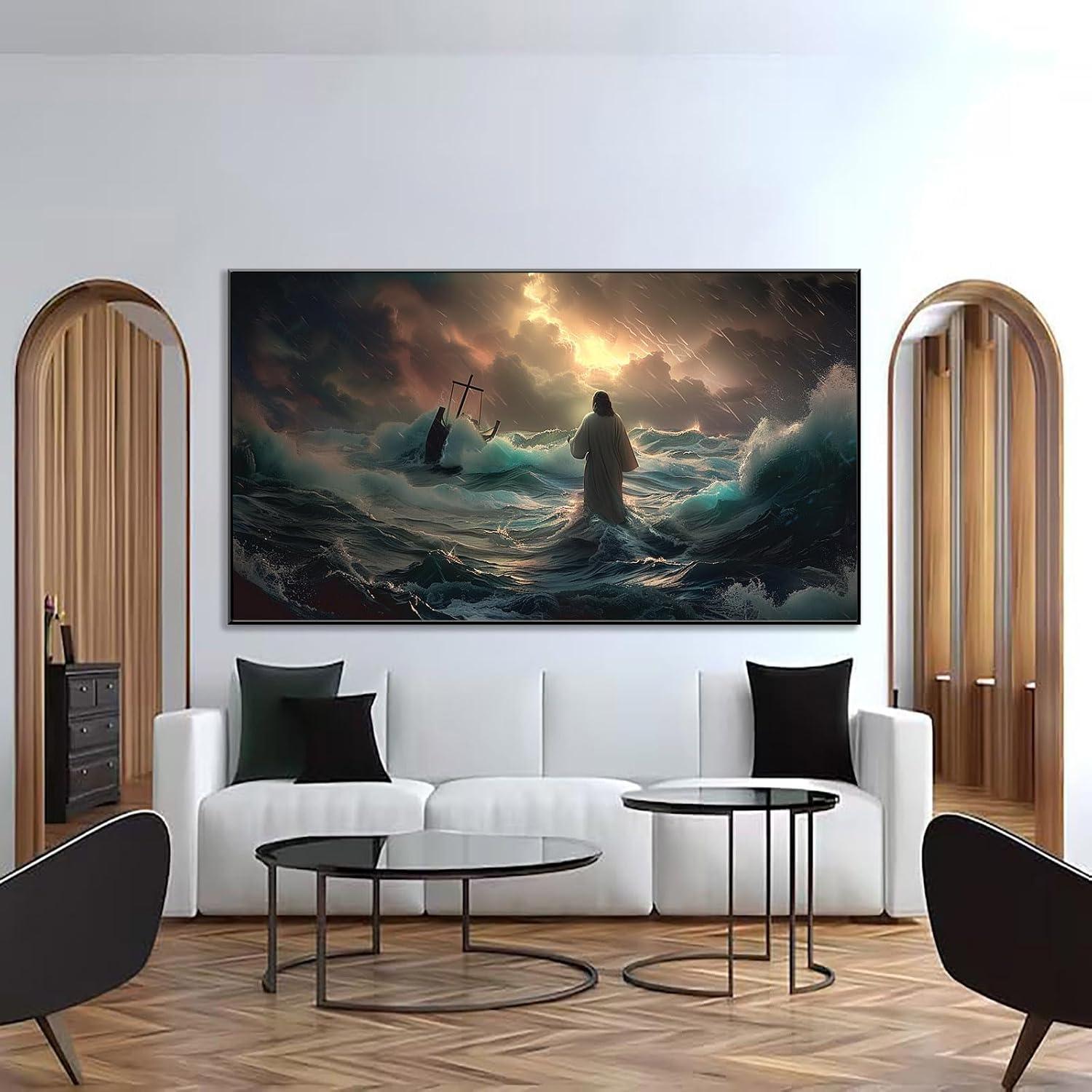 Our Review:⁣ Jesus ‌Walking on Water canvas‍ Wall​ Art for Any Room