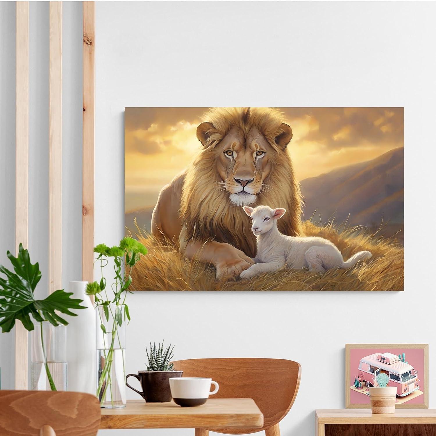 Our Review of the⁤ Vintage ⁣Jesus Lion and Lamb‍ Canvas Print