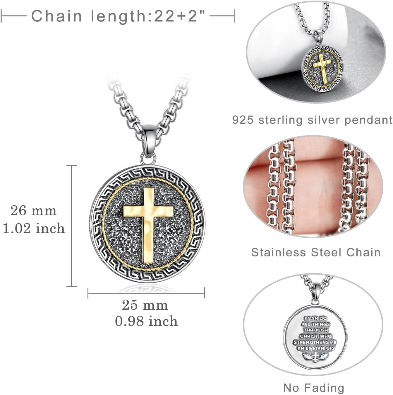 Our review of the 925 Sterling Silver Gold Cross Necklace⁣ for Men