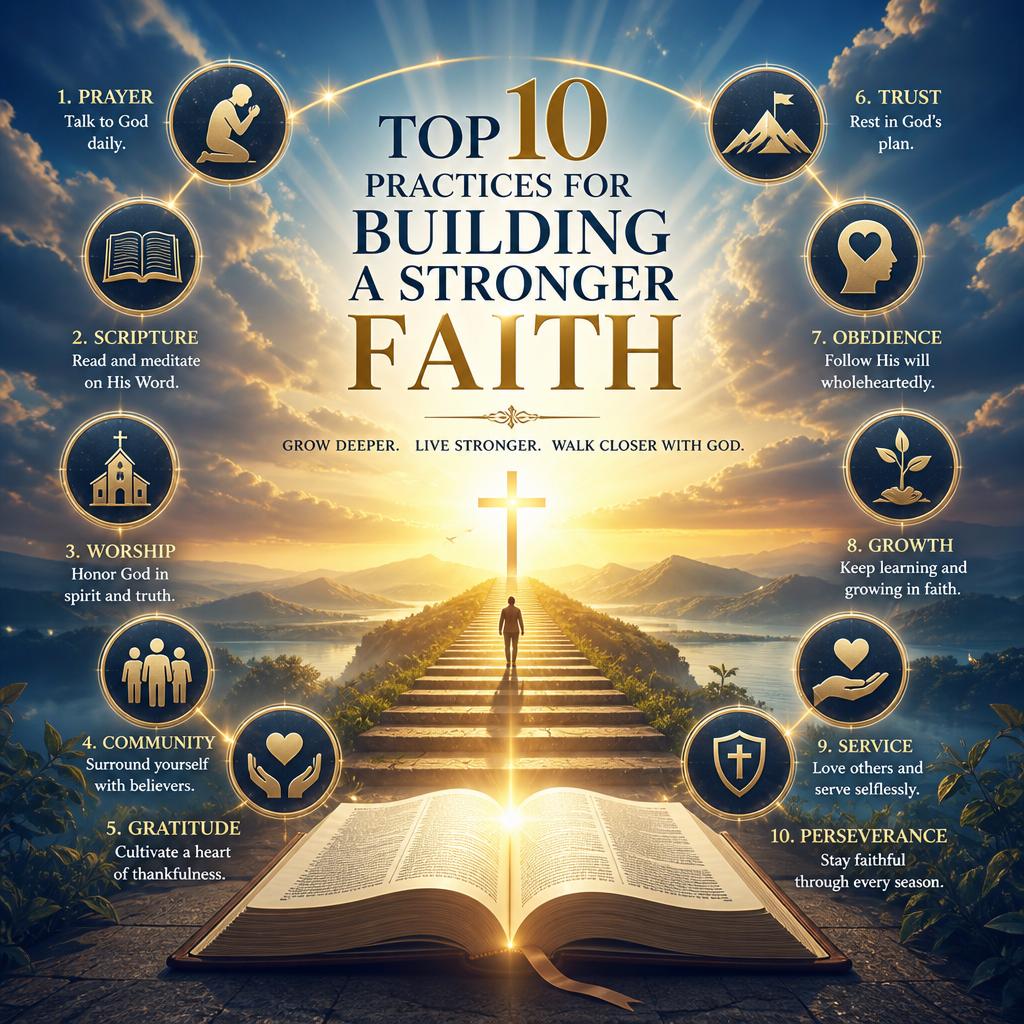 Attend Church Regularly: Being part of a local church helps anchor your faith through collective worship,teaching,and service. Engage actively by participating in services, joining classesor volunteering