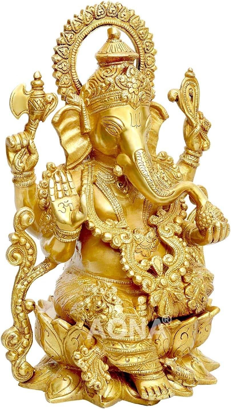 Our Honest Review: 13-Inch Antique Brass Ganesha Statue for Home ⁢Decor