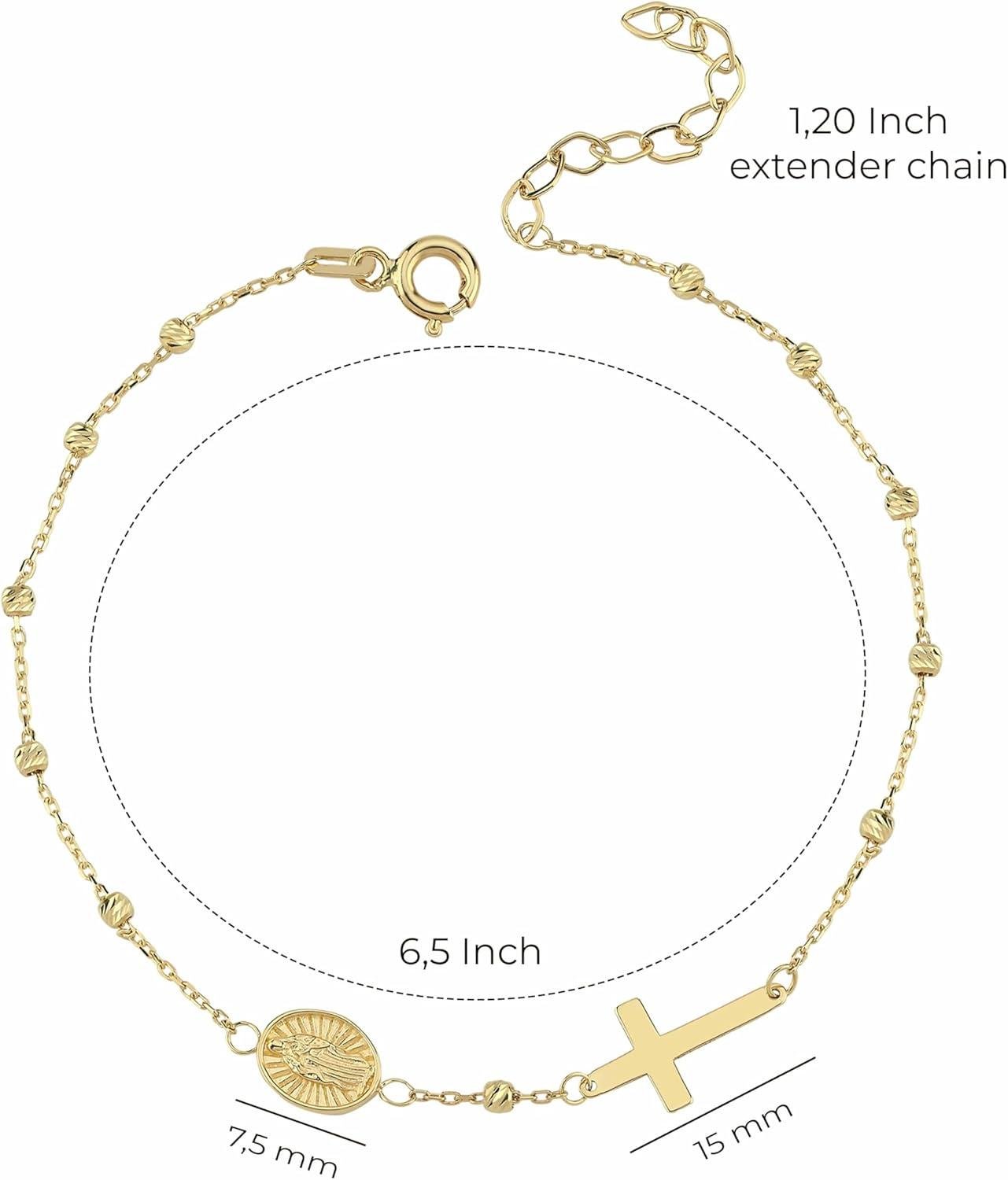 Why​ We ⁤Love the 14K Solid gold Rosary Sideways Cross Bracelet