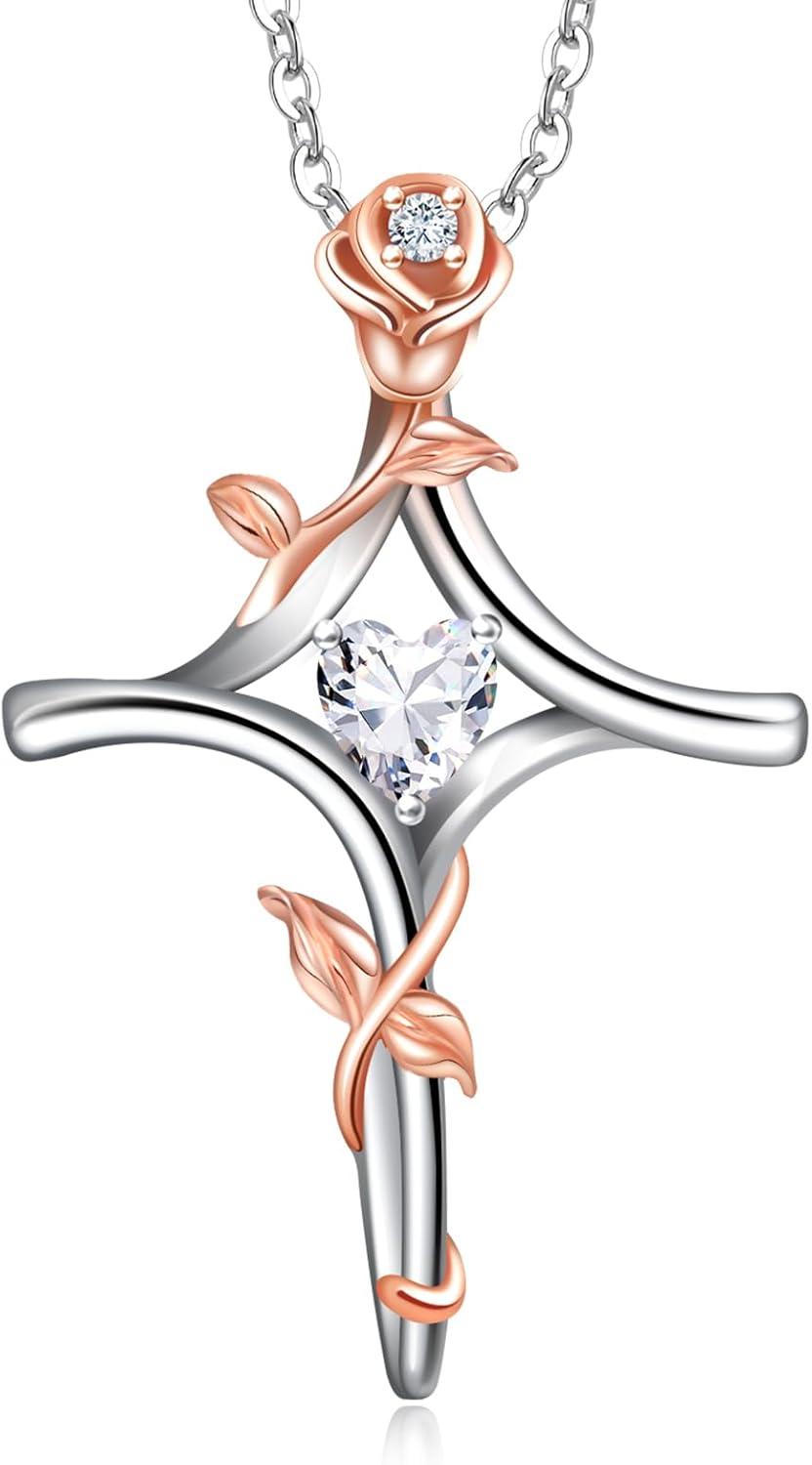 Our Honest Review of the RIVIKO Rose Flower Cross Necklace for Women