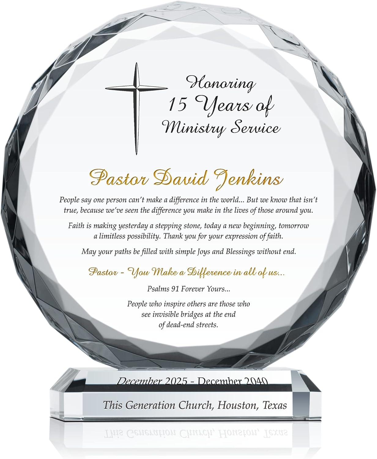 Our Honest Review: Personalized Crystal Pastor Anniversary Plaque