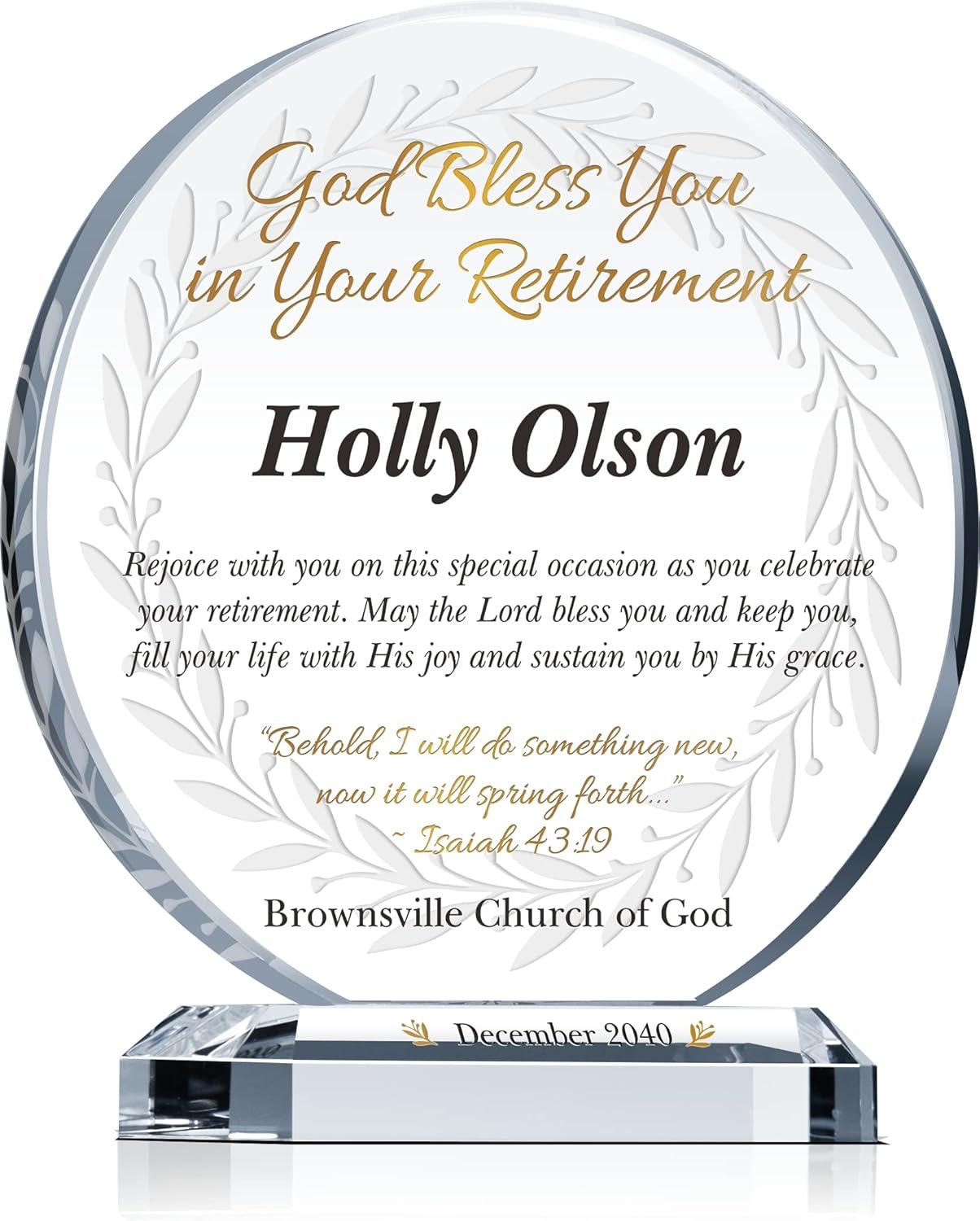 Why We Love This Custom Crystal Retirement Gift for Pastors & Friends