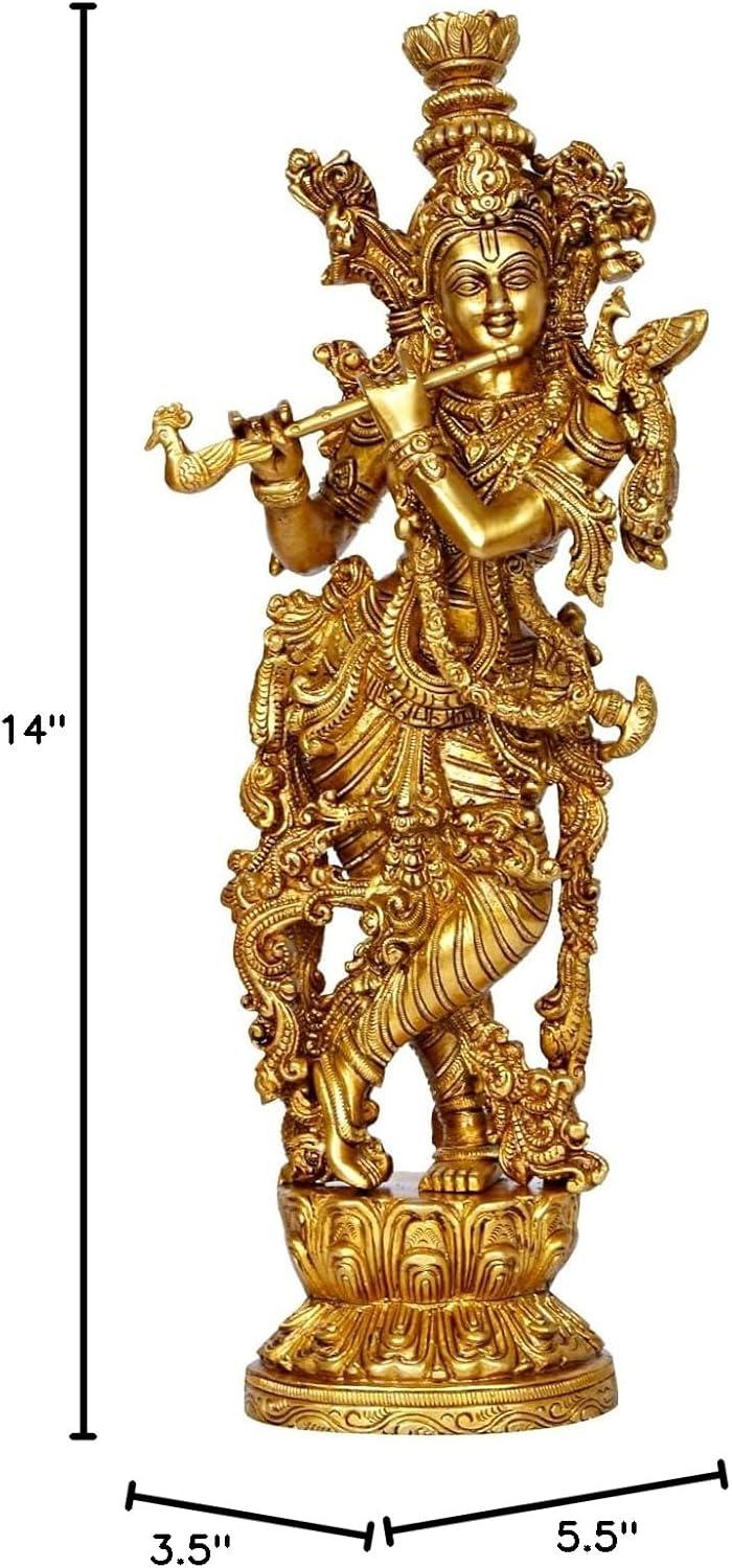 Why We Love the Handmade 14″ Brass Krishna Statue for Home