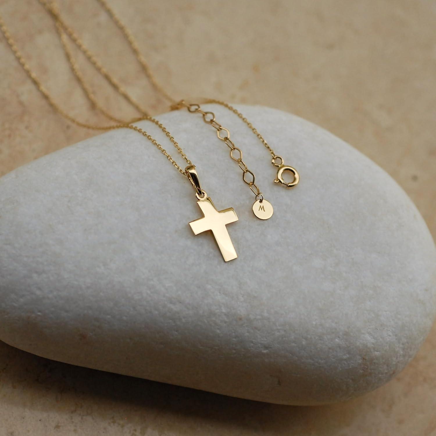 Our Review of the MIONZA 14K Gold Cross Necklace for Women