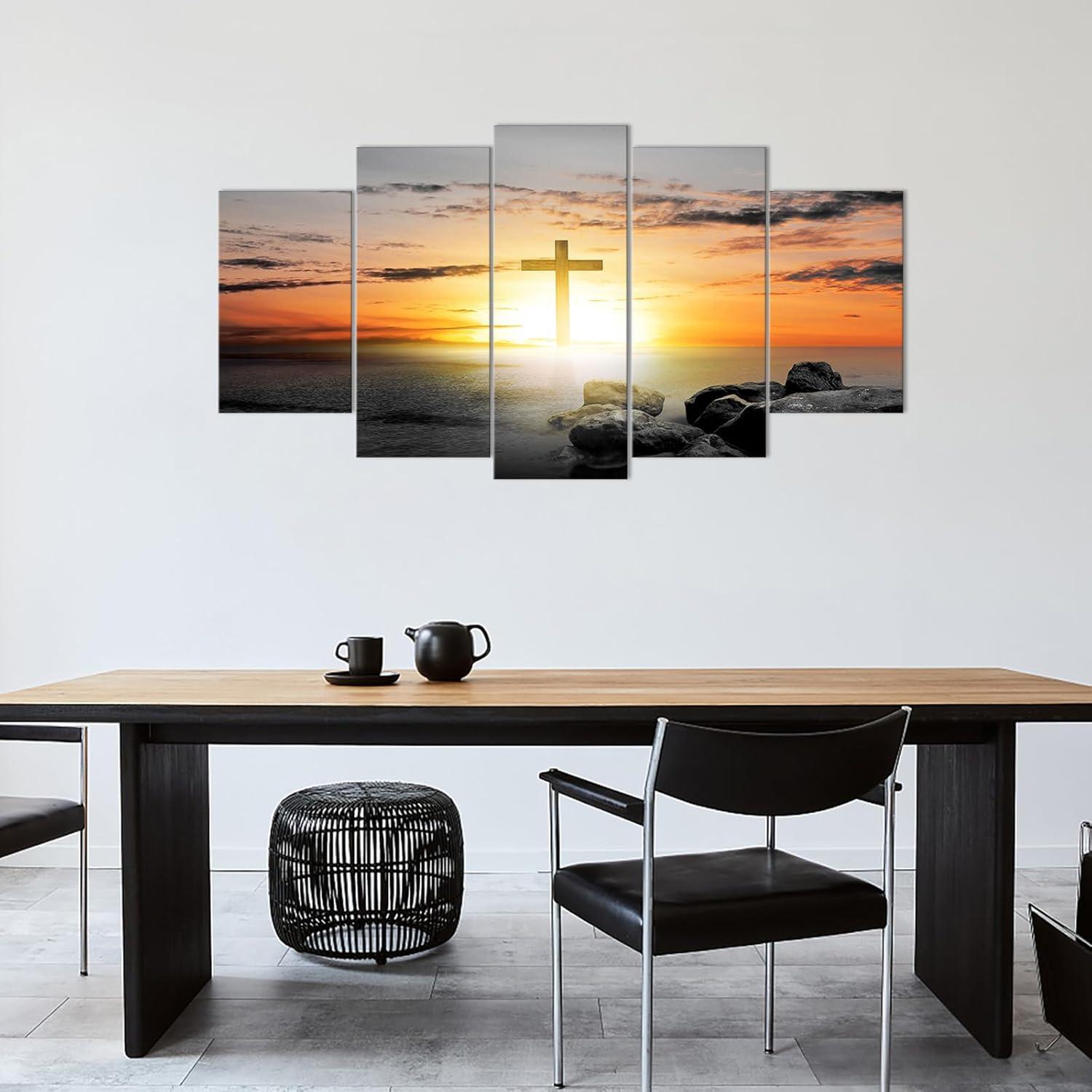 Our Honest Review: Canvbay Christian Cross Sunset Ocean Canvas Artwork