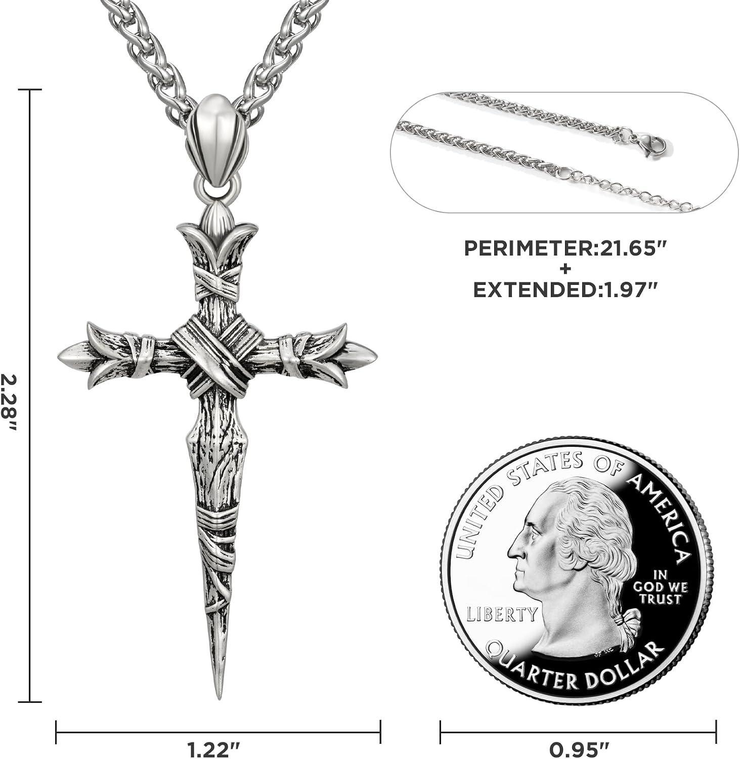 Our Review of the Vintage Oxidized Sterling Silver Cross Necklace for Men